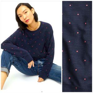 J. Crew Vintage Cotton Terry Pullover Crewneck In Mini Hearts